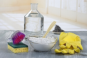 Baking soda with cleaning products